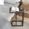 Black Metal C-Shaped Side Table with Sturdy Frame and Space-Saving Design
